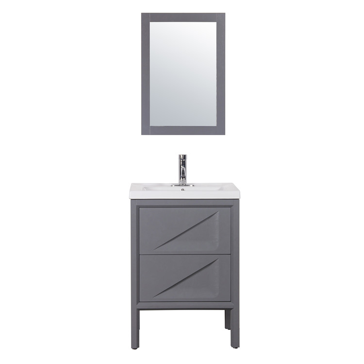 23.6inch Grey Color Bathroom Cabinet Vanity Floor Standing 