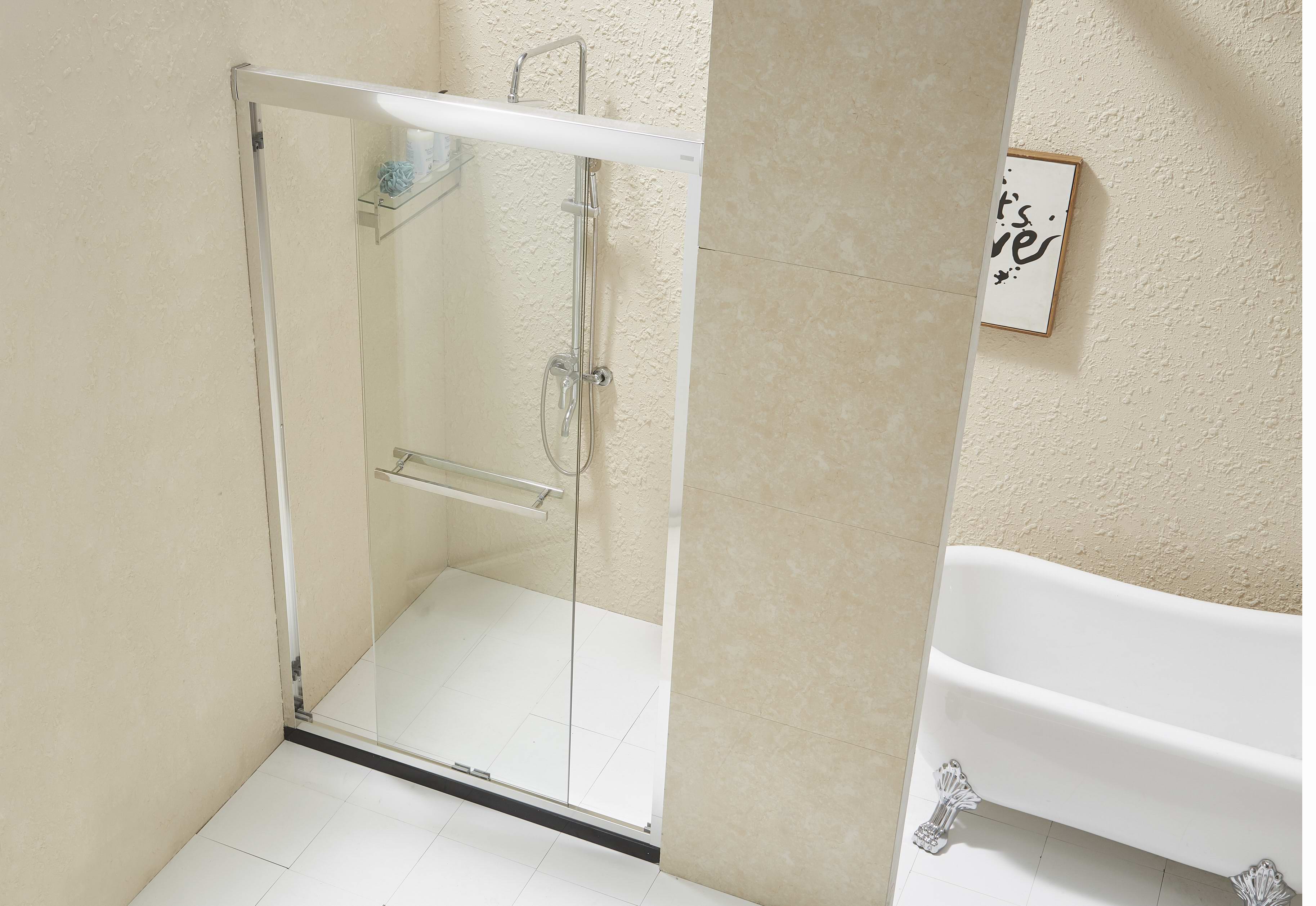 2020 New Bathroom Shower Door Tempered Glass Sliding 6/8mm Panles Aluminum Frame With Long Handle