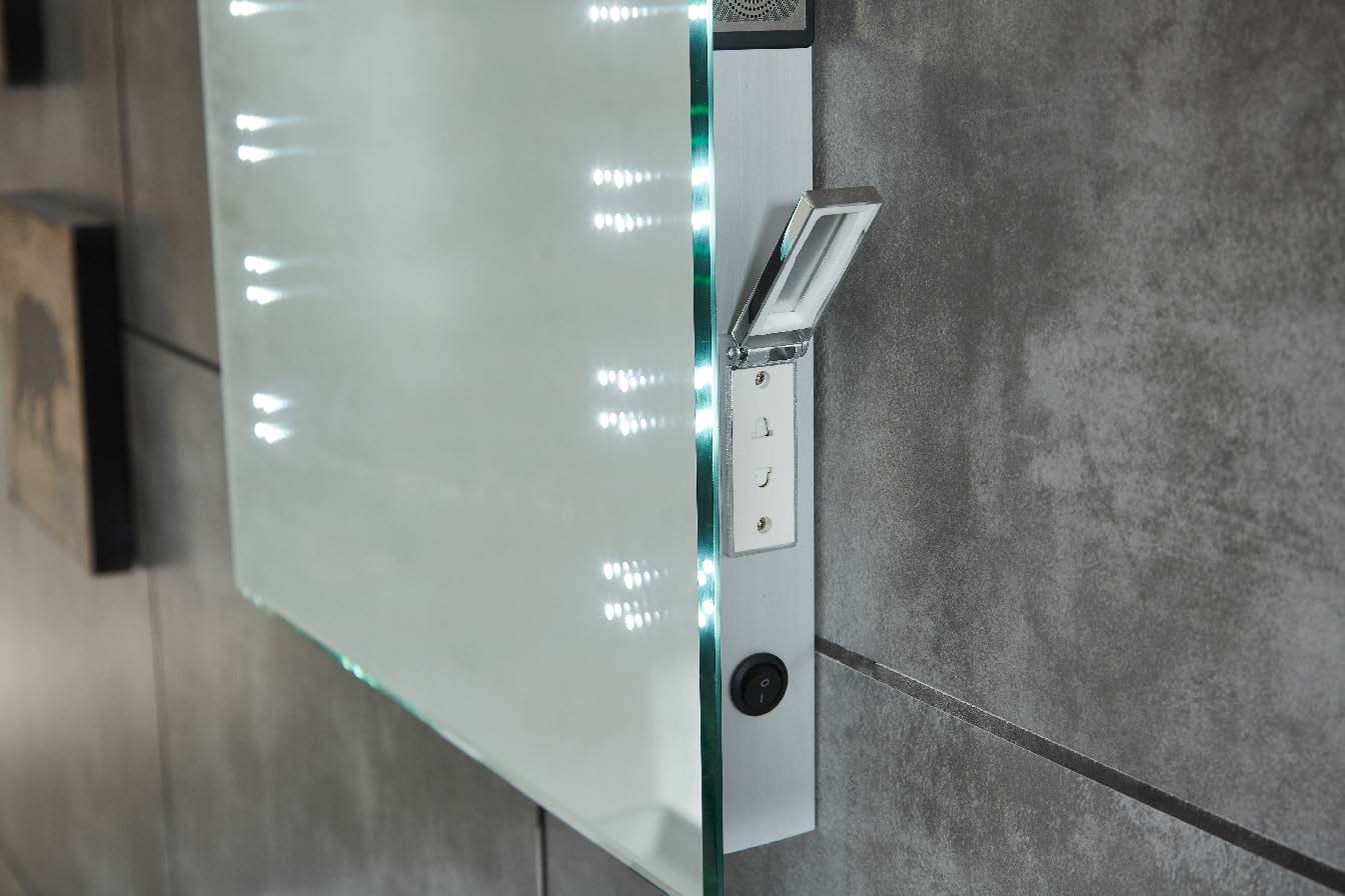 CE IP44 New Style 2 Sides Frame Illuminated LED Bathroom Mirror with Shaver Socket