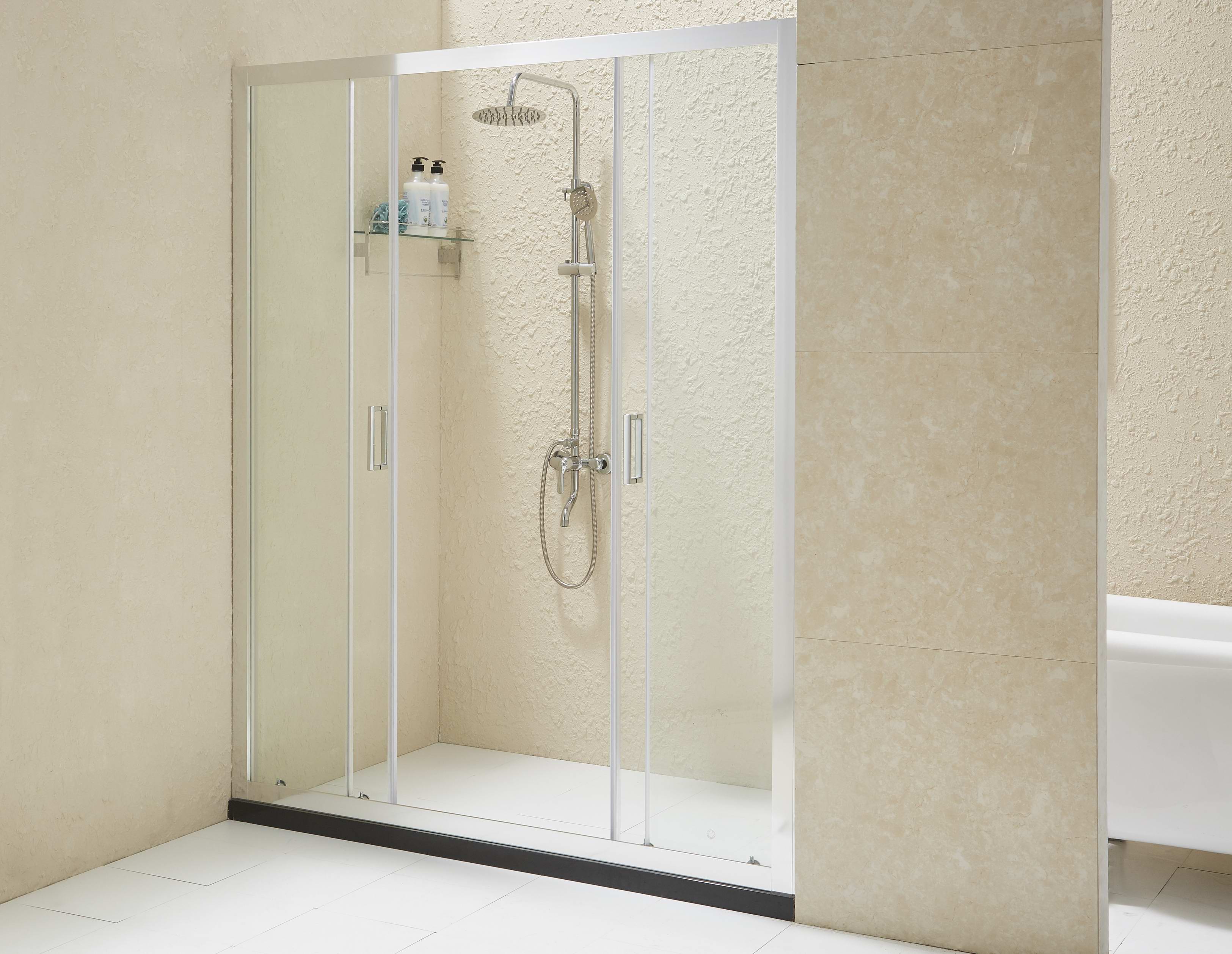 2020 New Bathroom Shower Door Tempered Glass Sliding 6/8mm Panles Aluminum Frame