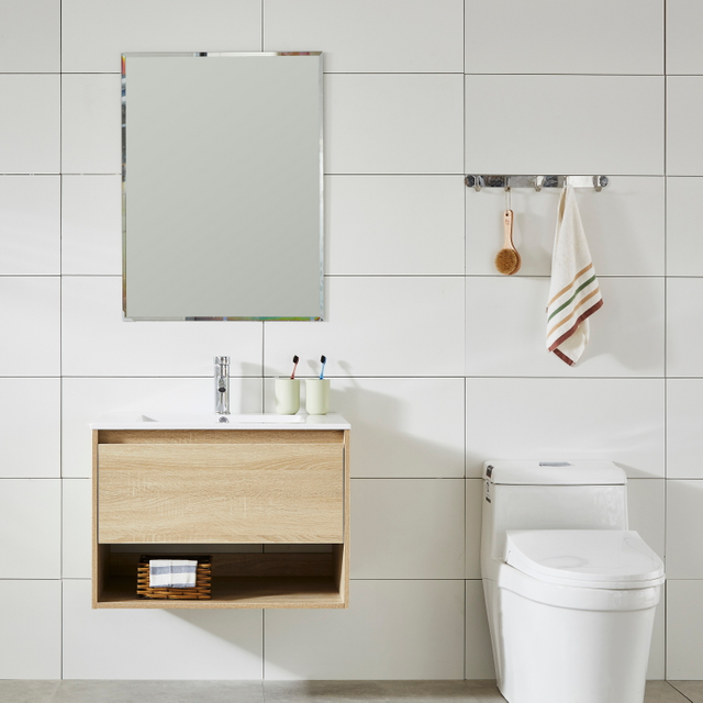 Simple Fasion MDF Melamine Modern Bathroom Basin Furniture Wall Cabinets with Mirror
