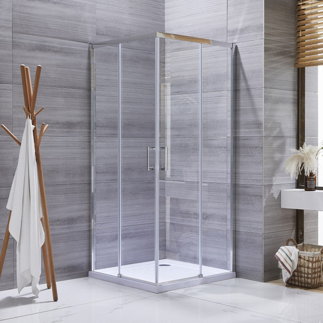 Square Shape Slim Economic Tempered Glass Shower Door Enclosure Shower Room with 2 Sliding Door