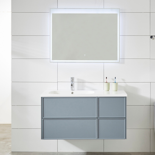 New Design Grey Painting Modern Bathroom Cabinet with Basin Vanity Set