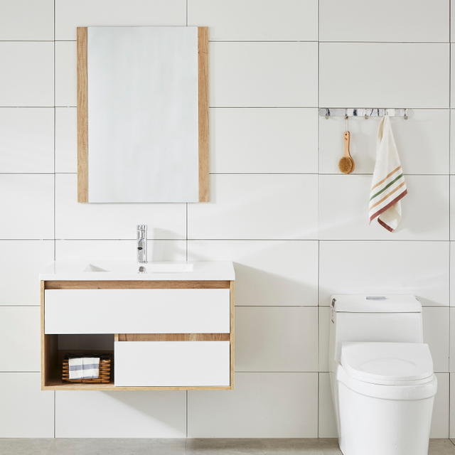 New Design white painting Modern Bathroom Cabinet with Basin Vanity Set