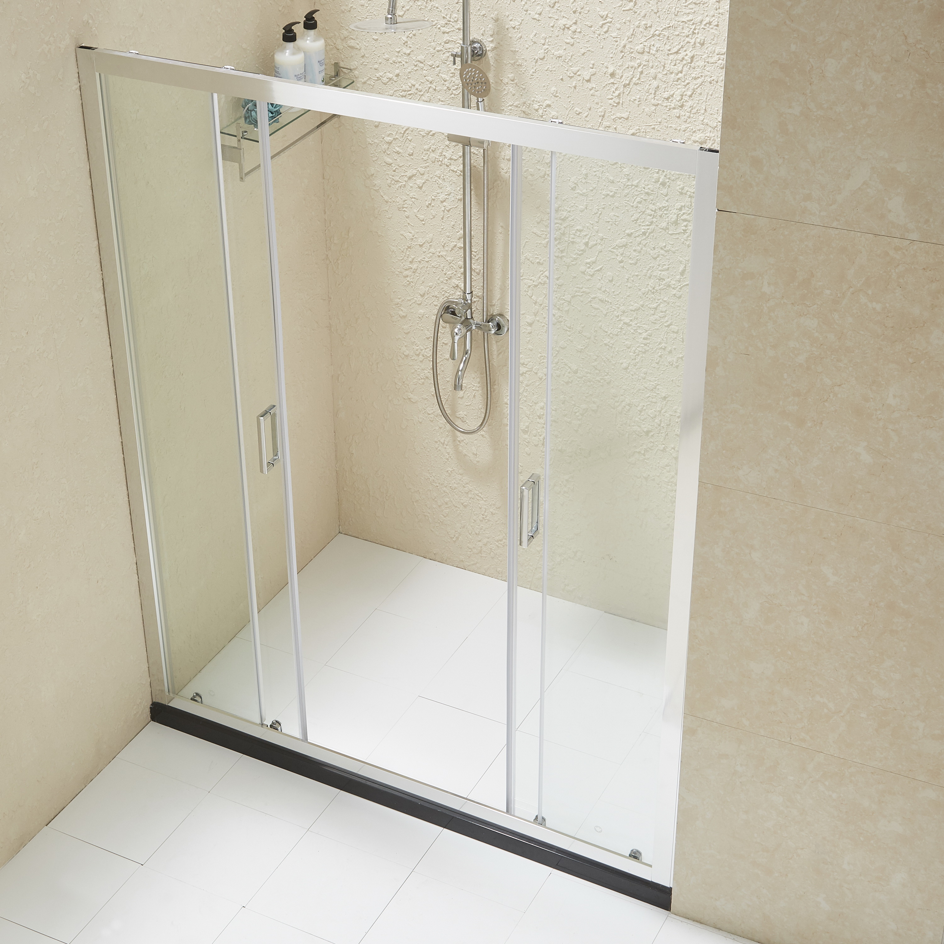 Glass Shower Door with 6MM 8MM Tempered Nano Glass Anti Exploding Film Protected