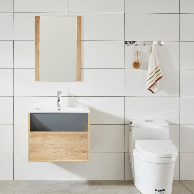 New Design Painting And Melamine Modern Bathroom Cabinet with Basin