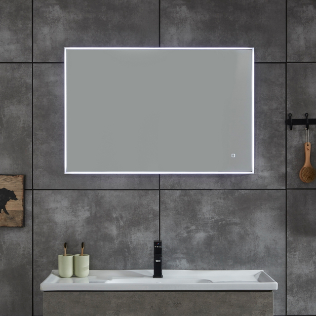 CE IP44 New Style 4 Sides Aluminum Frame Illuminated LED Bathroom Mirror 