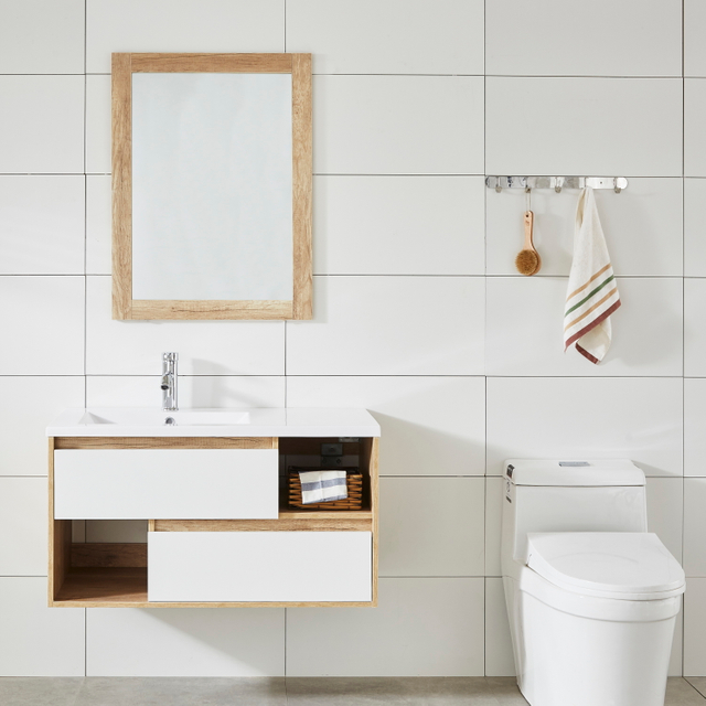 New Design white painting Modern Bathroom Cabinet with Basin Vanity Set