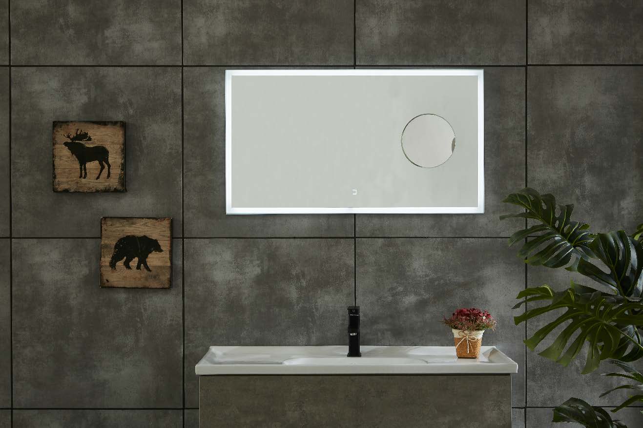 2Big Horizonal Copper-free Bathroom LED Mirror With Magnifying