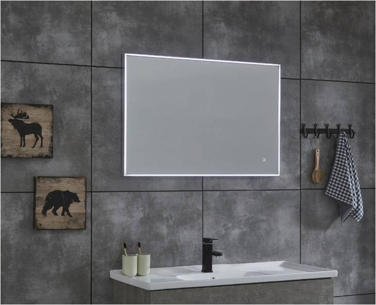 CE IP44 New Style 4 Sides Aluminum Frame Illuminated LED Bathroom Mirror 