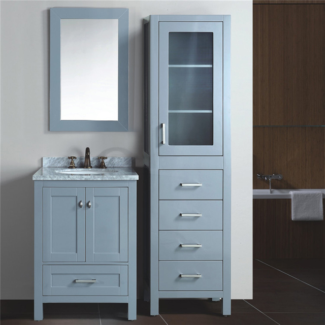 Bathroom Standing Cabinet Contemporary Bathroom Cabinet Set with Marble Top