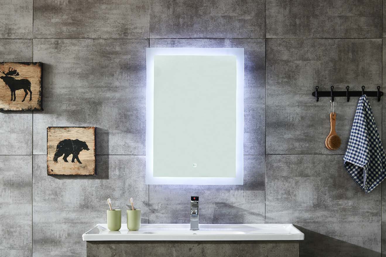 European Standard IP44 Bathroom Copper Free LED Mirror with Light Backlit Touch Sensor And Bluetooth