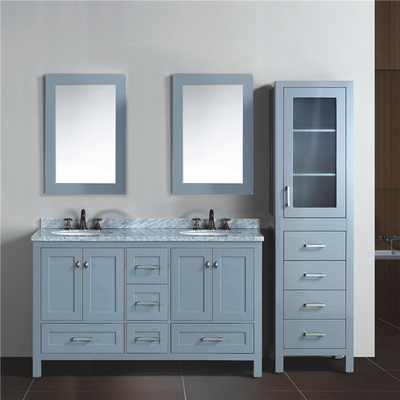 Floor Standing Blue Lacquer Finishing Bathroom Cabinet