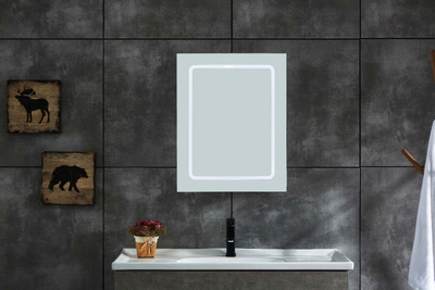 Vertical LED Mirror Cabinet Copper-free Bathroom Wall Mounted