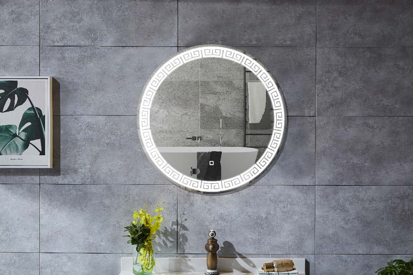 Mirror with Suround Frosted with Time Clock Defogger