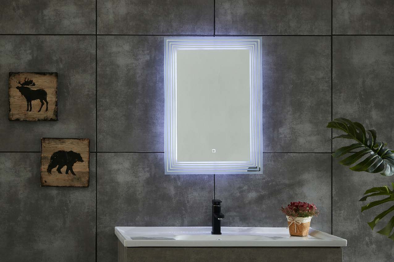 CE IP44 New Style 4 Sides Frame Illuminated LED Bathroom Mirror with Anti-foggy