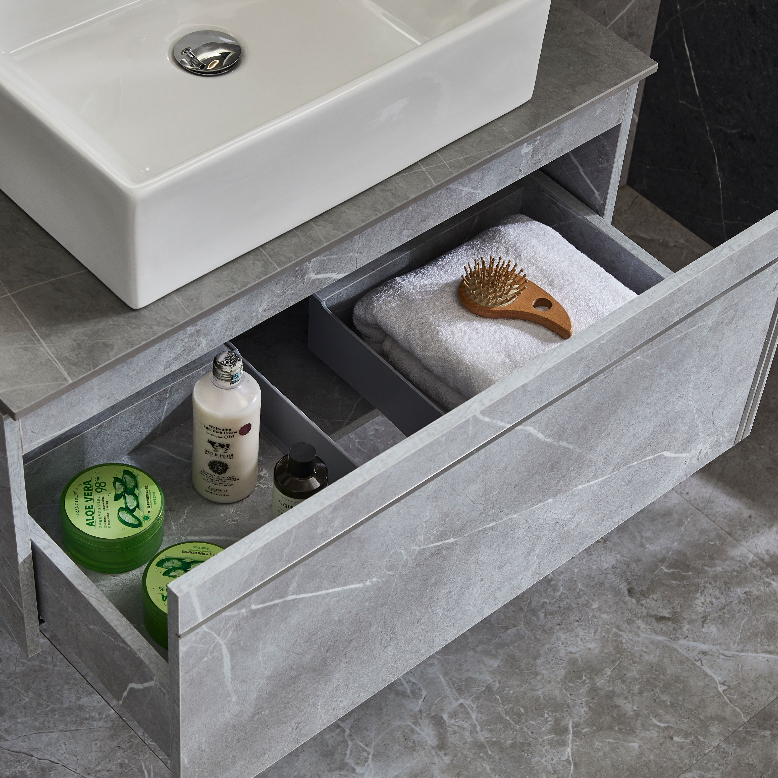 Bathroom Cabinets Wall Mounted Vanity With Sintered Stone Top