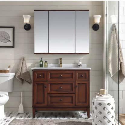 Antique North American Style Floor Standing Bathroom Cabinet Lacquer Finish