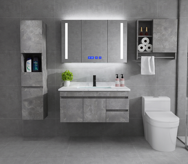 Customized Popular Wall Mounted Modern Bathroom Vanity