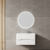 Minimalist White Fluted Bathroom Vanity with LED Mirror | Custom Size, Color & Material | Entop OEM/ODM Manufacturer