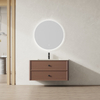 Modern Walnut Floating Double Drawer Bathroom Vanity | Custom Size, Color & Material | Entop OEM/ODM Manufacturer