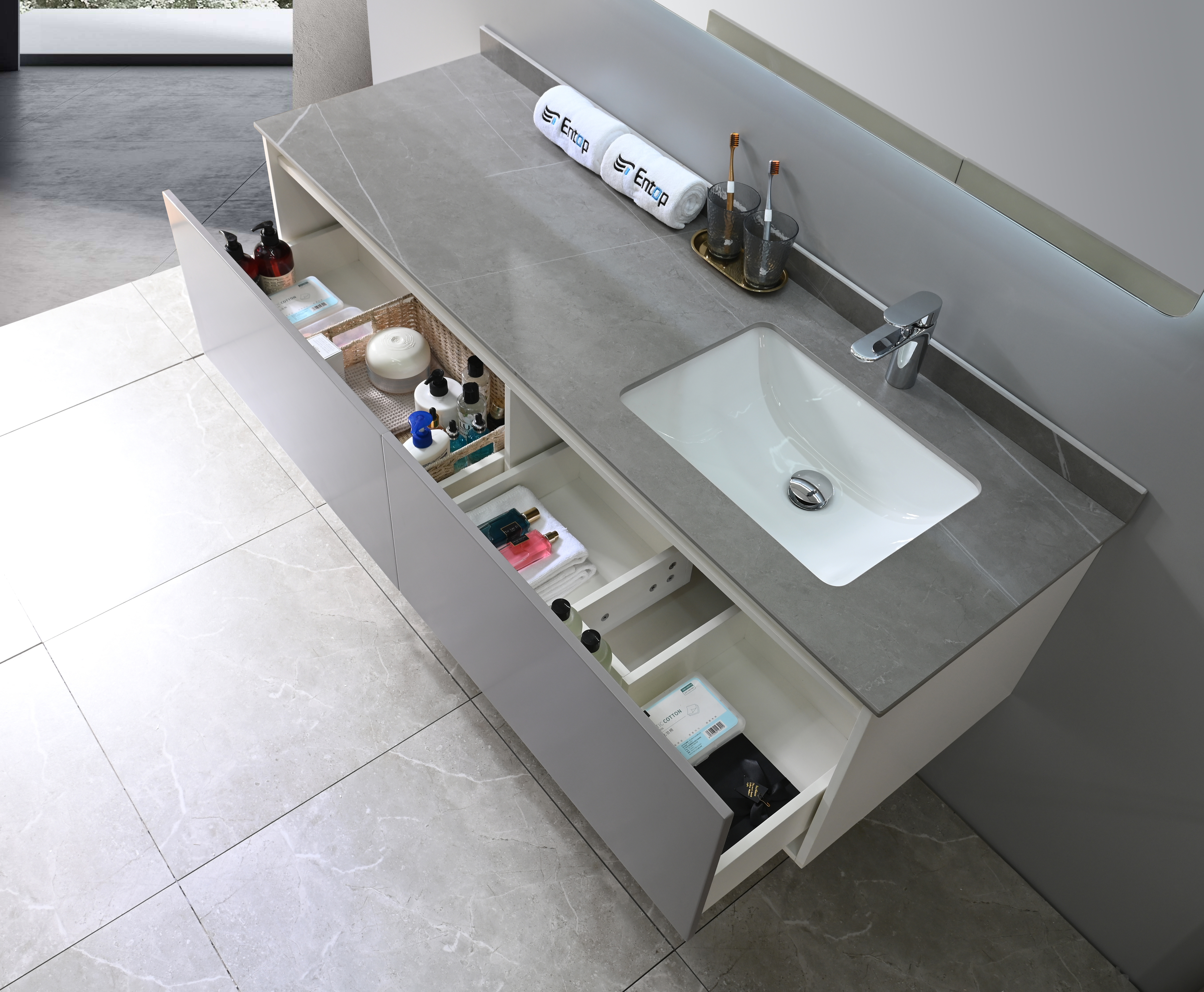 60 inch floating bathroom vanity cabinet double sink