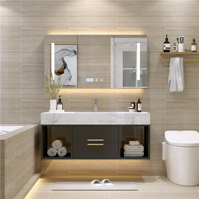 Customized Popular Wall Mounted Modern Bathroom Vanity
