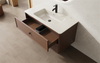 Modern Walnut Floating Double Drawer Bathroom Vanity | Custom Size, Color & Material | Entop OEM/ODM Manufacturer
