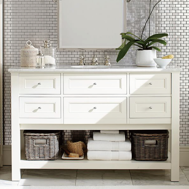 140CM Modern Floor Standing Bathroom Cabinet Furniture Lacquer Finish White Color