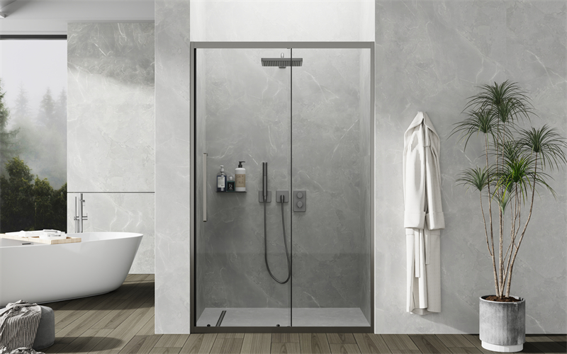 Bypass Sliding Shower Door 8mm Frosted Tempered Glass For Commercial Wholesale