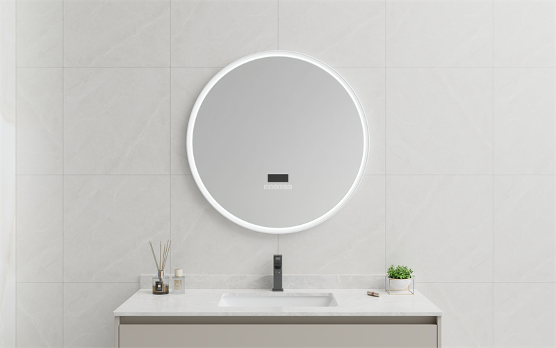 EML-1154 Smart Touch Control LED Mirror With time display and Bluetooth| Custom Size | Entop OEM/ODM Manufacturer