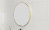 EM-3532 Minimalist Wall Mirror Gold Brass Frame Bathroom Mirror | Custom Size | Entop OEM/ODM Manufacturer