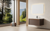 Walnut Fluted Bathroom Vanity with LED Mirror | Custom Size, Color & Material | Entop OEM/ODM Manufacturer