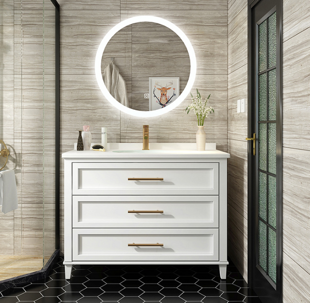 Floor Standing Bathroom Cabinet Manufacture White Design