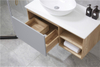Cement Grey Chinese Mirrored Single Bathroom Cabinets Vanity