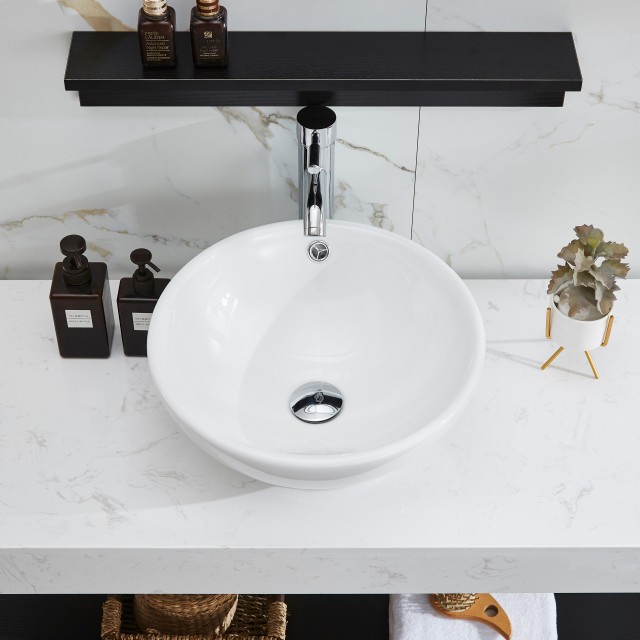 40cm smallwhite ceramic counter top wash basin for bathroom