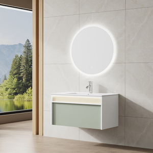 Sage Green Bathroom Vanity Floating Single Drawer Cabinet | Custom Size, Color & Material | Entop OEM/ODM Manufacturer