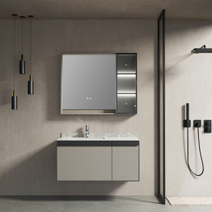 Modern Wall-mounted Bathroom Vanity with Integrated Sink And Smart Mirror Led Light Fast Response