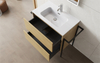 Floor-standing Double Drawer Bathroom Vanity with Black Metal Frame | Custom Size, Color & Material | Entop OEM/ODM Manufacturer