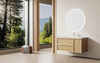 Natural Wood Double Drawer Bathroom Vanity with Side Cabinet | Custom Size, Color & Material | Entop OEM/ODM Manufacturer