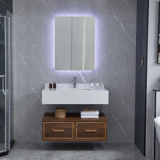 Orange Brown Bathroom Cabinets Two Separate Vanity