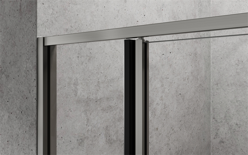Matte Black Frameless Hinged Shower Door 900x2000mm For Apartment Fit Out