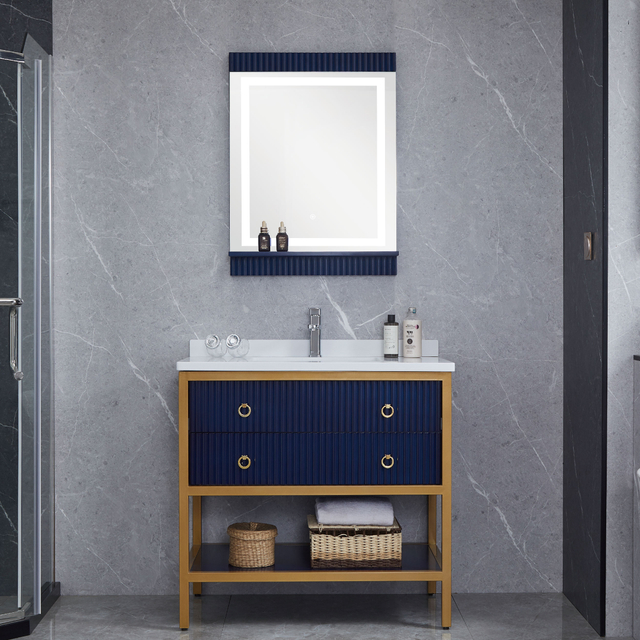 Navy Blue Bathroom Cabinets Floor Vanity