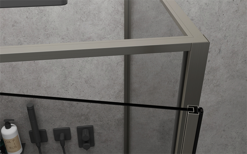 Matte Black Frameless Hinged Shower Door 900x2000mm For Apartment Fit Out