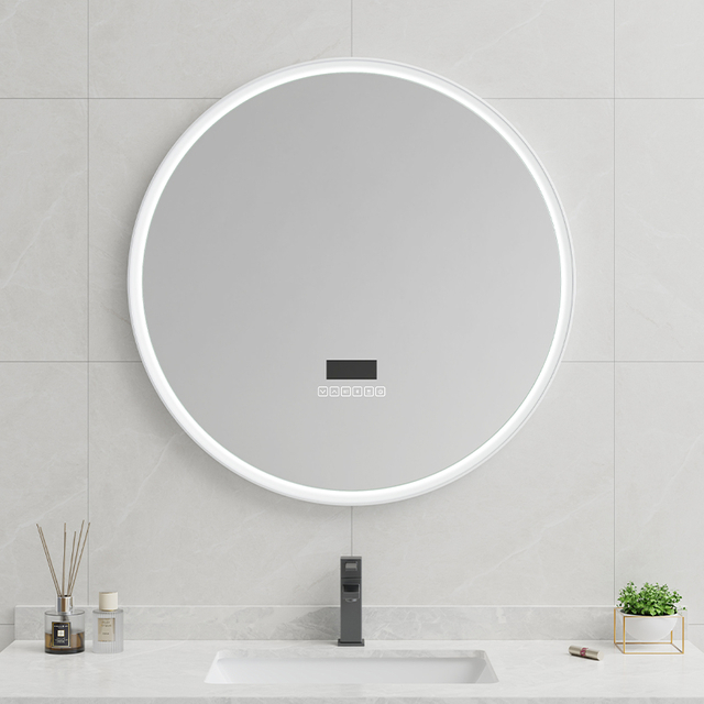 EML-1154 Smart Touch Control LED Mirror With time display and Bluetooth| Custom Size | Entop OEM/ODM Manufacturer