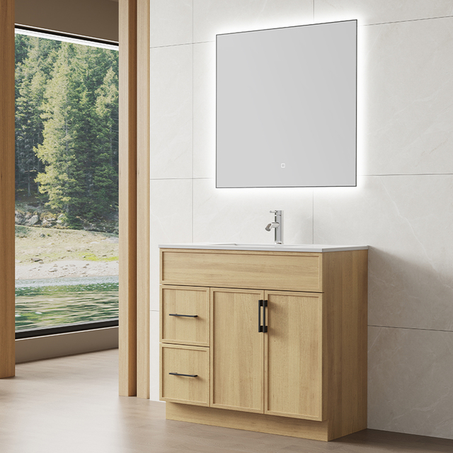 Storage Bathroom Vanity Floor Standing Double Door with Drawers | Custom Size, Color & Material | Entop OEM/ODM Manufacturer