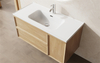 Natural Wood Double Drawer Bathroom Vanity with Side Cabinet | Custom Size, Color & Material | Entop OEM/ODM Manufacturer
