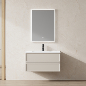 Minimalist Wall Mounted Floating Double Drawer Bathroom Vanity | Custom Size, Color & Material | Entop OEM/ODM Manufacturer