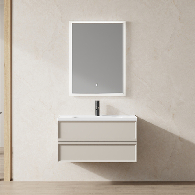 Minimalist Wall Mounted Floating Double Drawer Bathroom Vanity | Custom Size, Color & Material | Entop OEM/ODM Manufacturer
