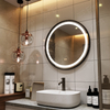 LED Mirror With Lights Round With Black Iron Frame
